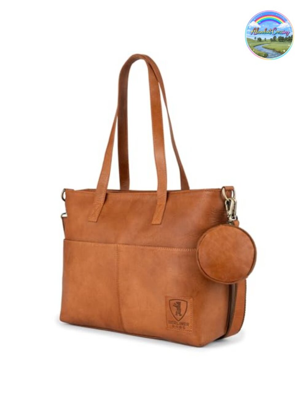 Vintage Genuine Leather Tote Bag Women Work Laptop Messenger Shoulder